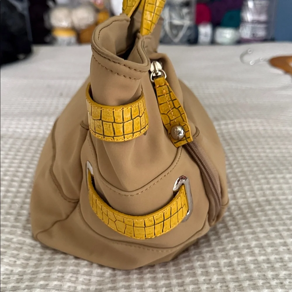 Stylish Tan and Yellow Women's Bag - Picture 3 of 6